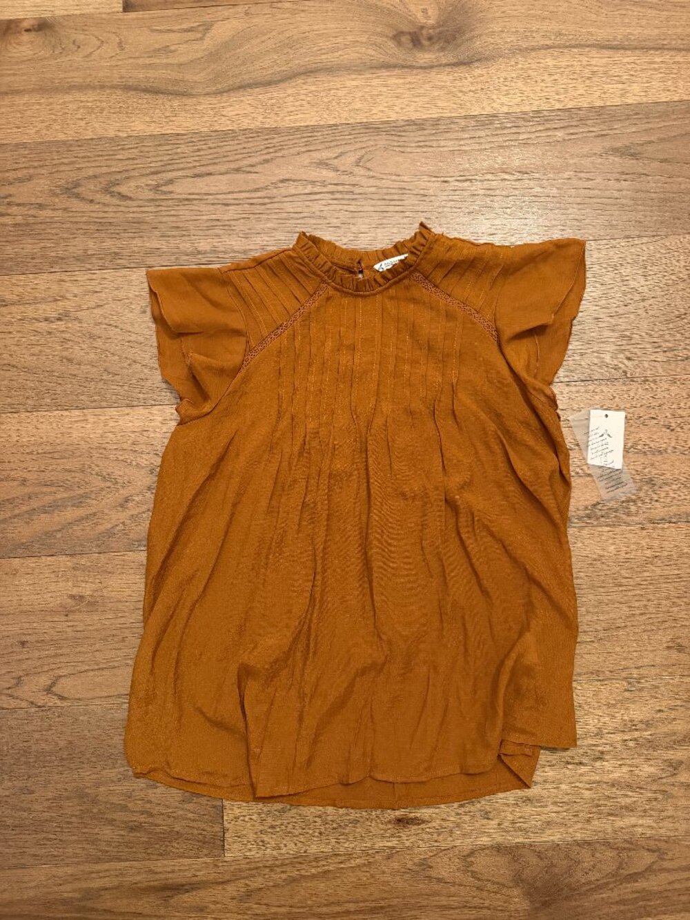 Nanette Nanette Lepore Womens Short Sleeve High Ruffle Neck Woven Top with Pintu